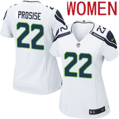 Women Seattle Seahawks #22 C. J. Prosise Nike White Game NFL Jersey